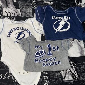 NHL Tampa Bay Lightning Kids Bodysuits - Blue, White, Gray